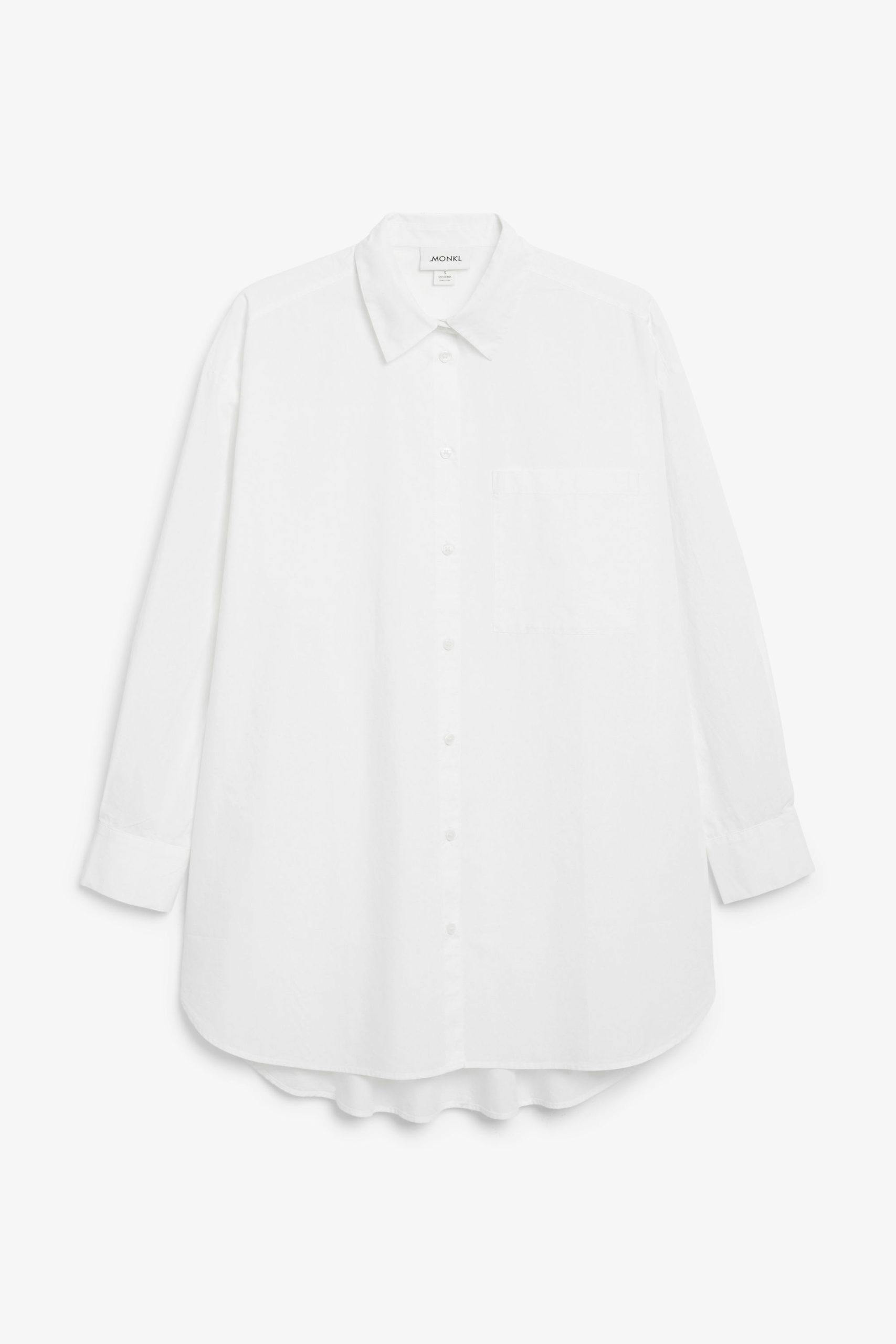 monki Monki hvit skjorte oversized knelang